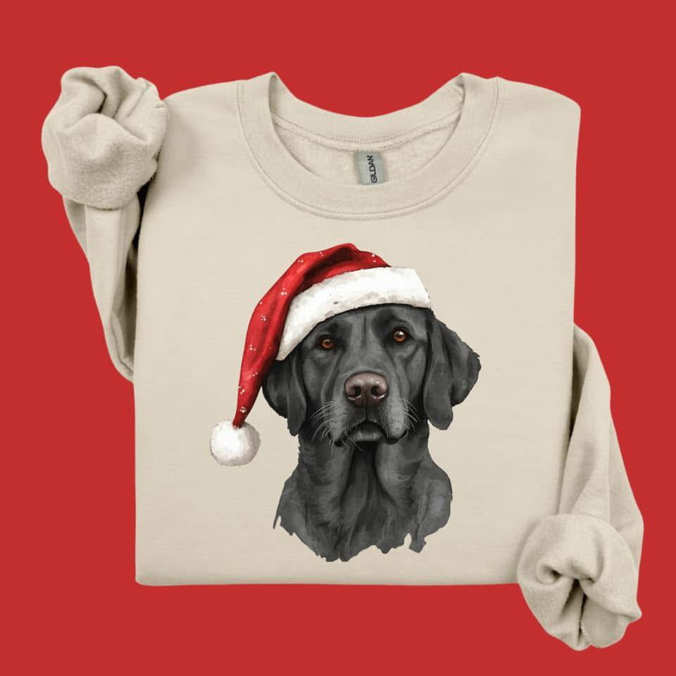 Custom - Santa Hat Labrador, L, Sport Gray