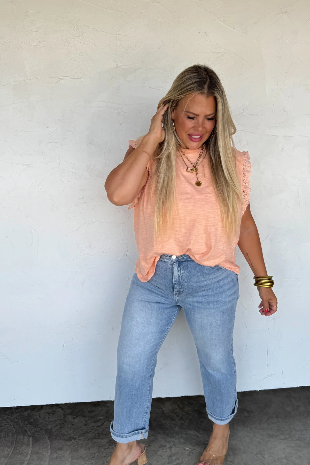 Sweet Lace Days Tee in Pink