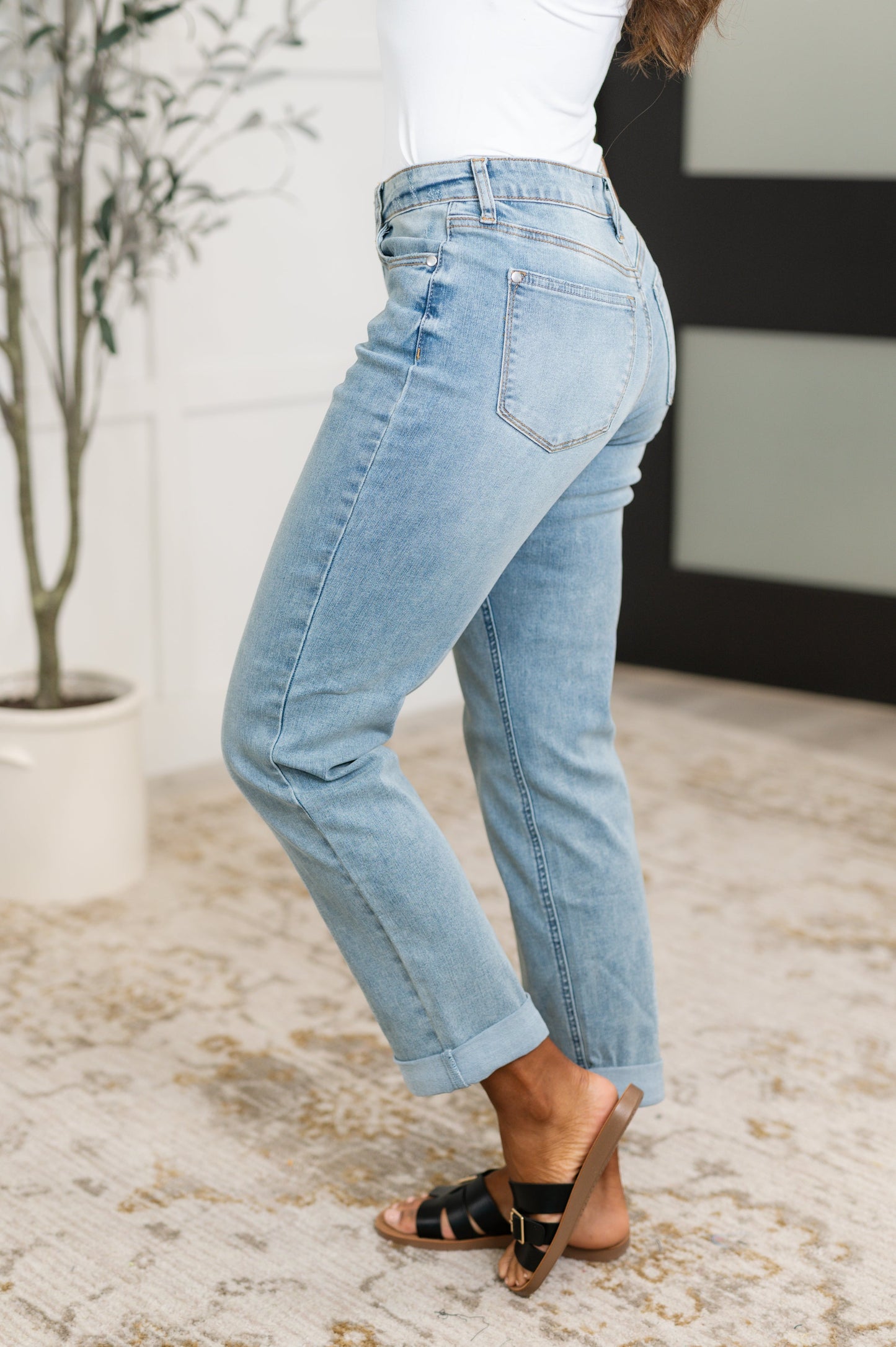 Judy Blue 28"-31" Cheyenne V-Front Cool Denim Boyfriend Jeans