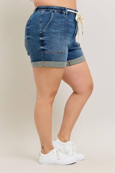 Judy Blue 4.5" Inseam Cuffed Denim Jogger Shorts