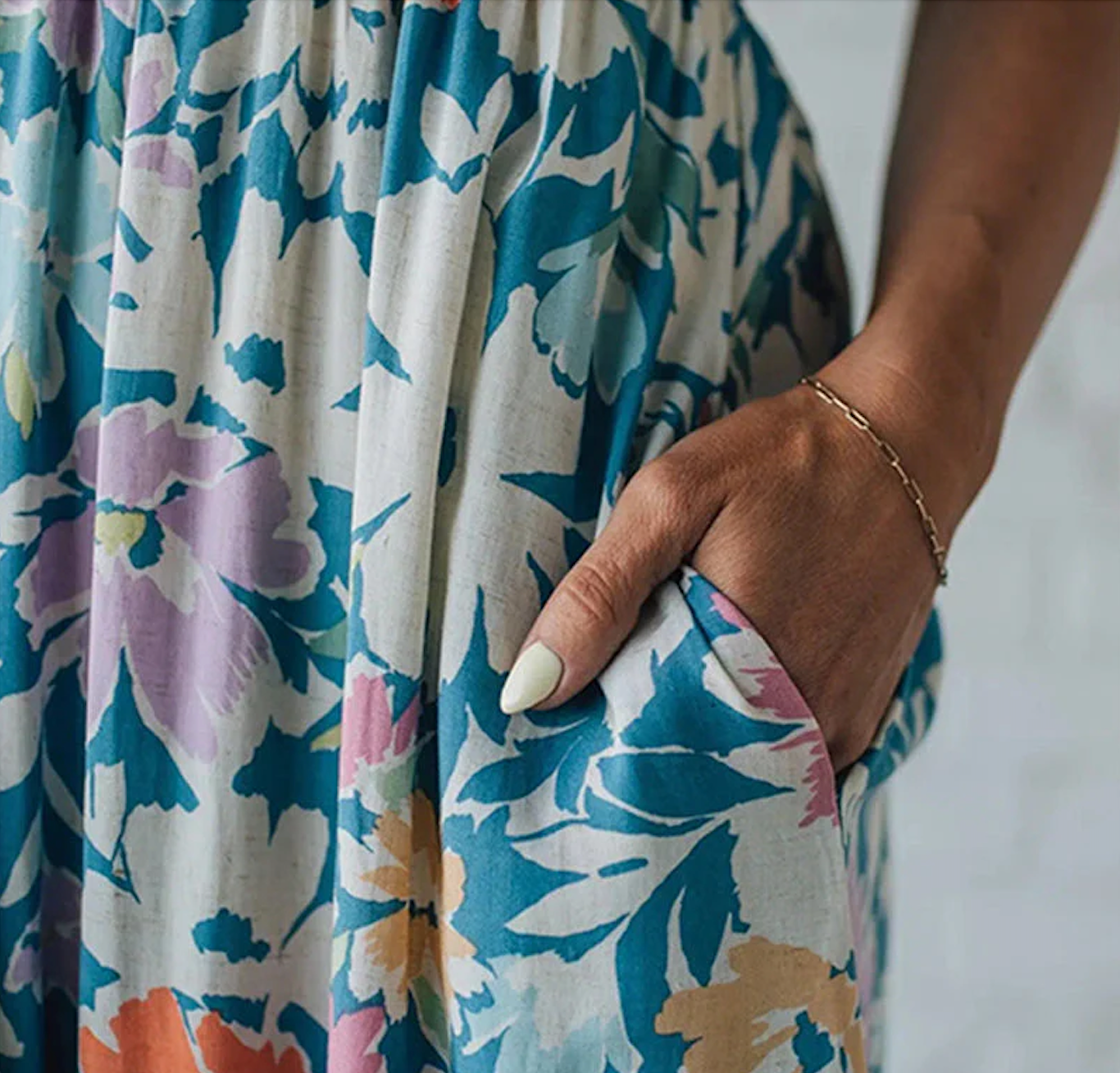 Floral Smocked Square Neck Midi Dress