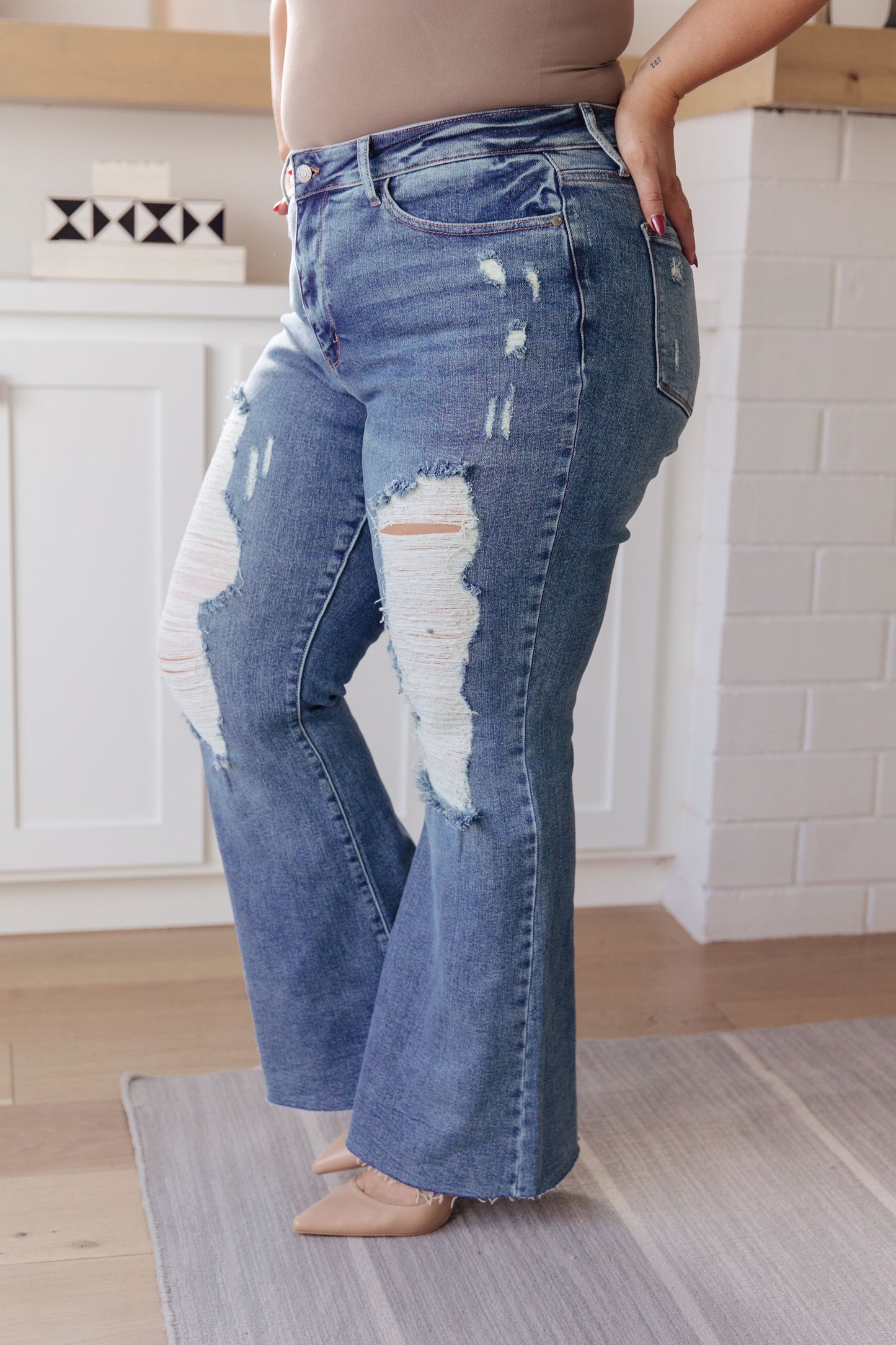 Judy Blue 32.5" Kiana High Rise Heavy Destroy Flare