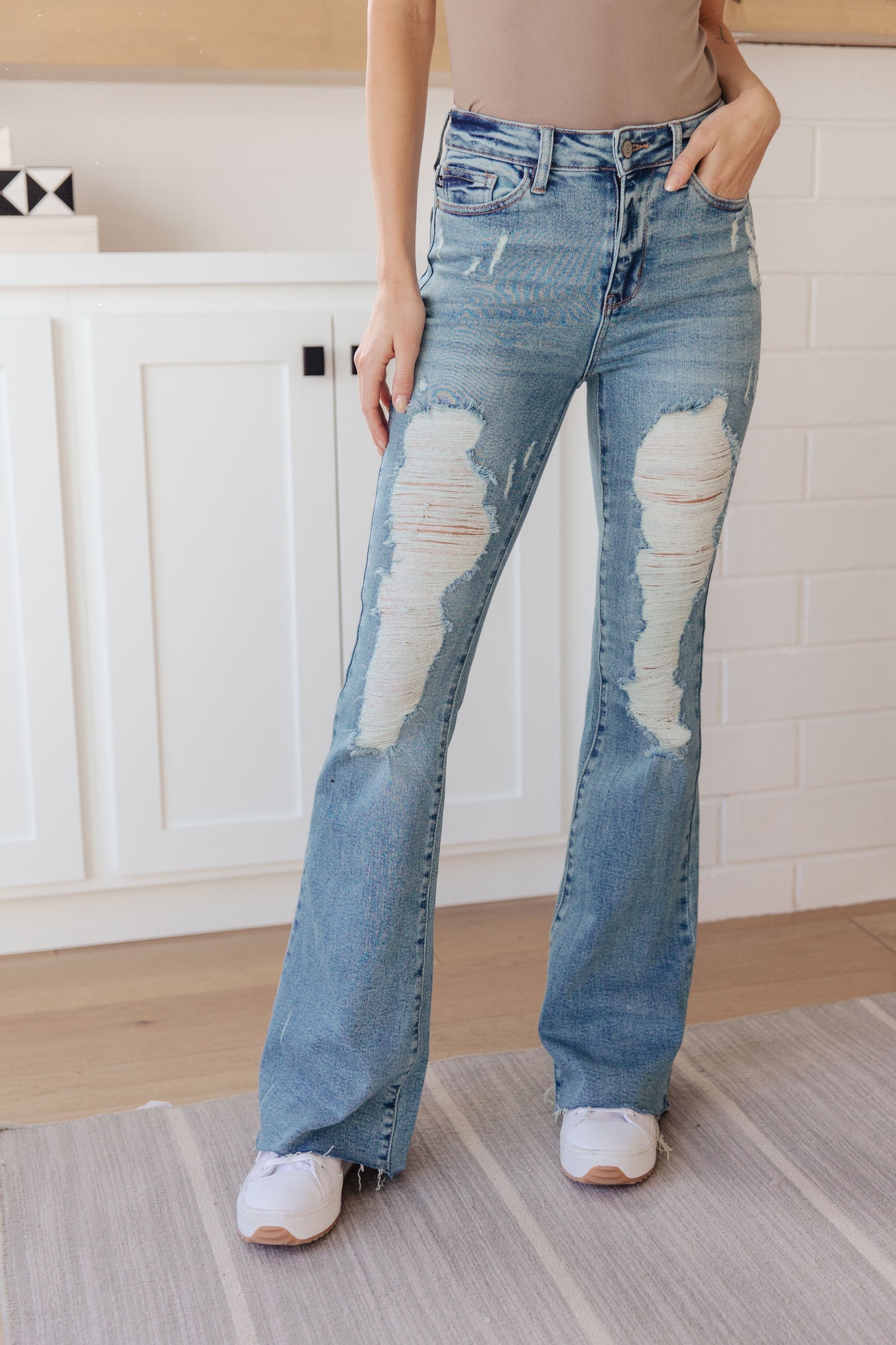 Judy Blue 32.5" Kiana High Rise Heavy Destroy Flare