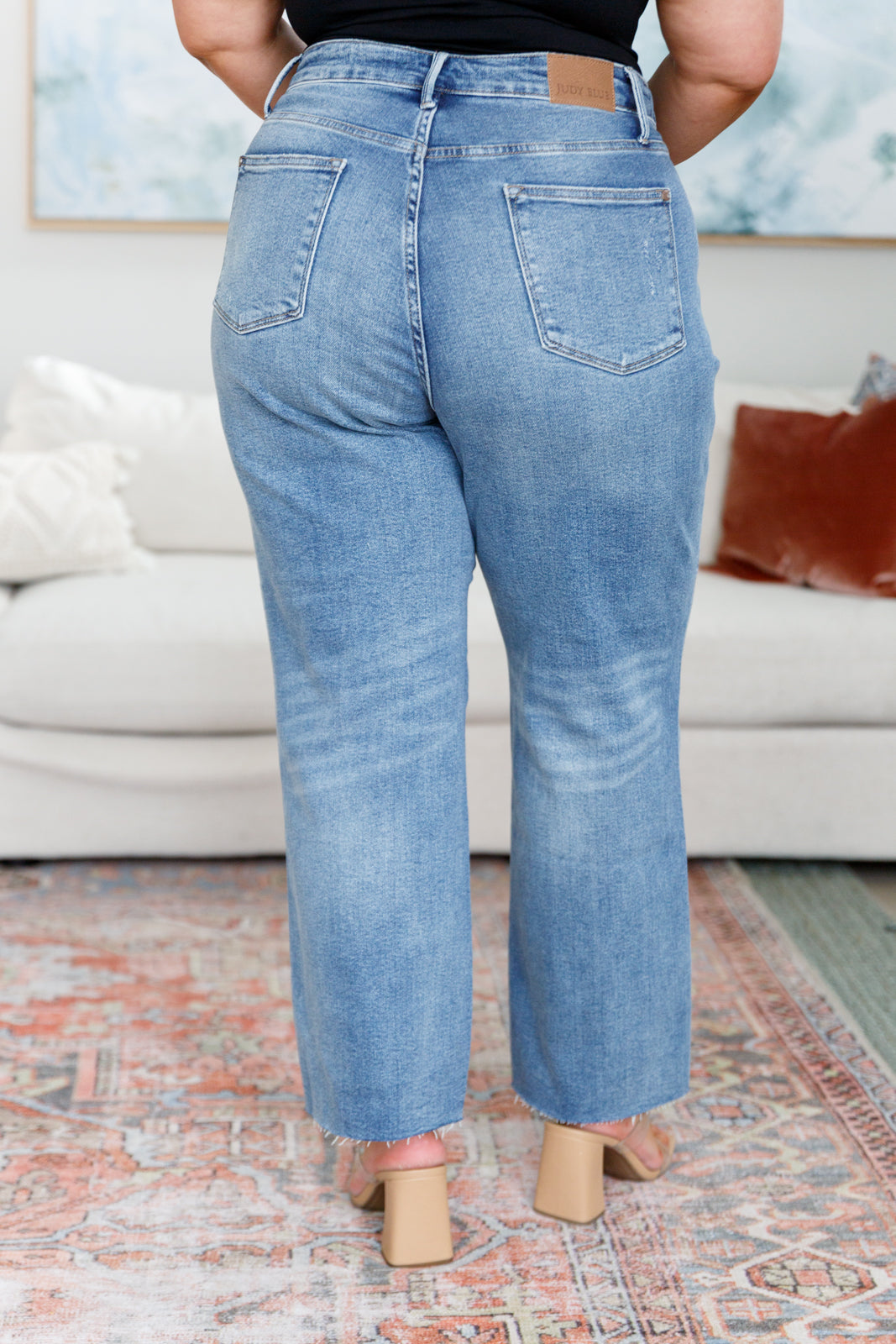 Judy Blue 29" Nora High Rise Rigid Magic Destroy Slim Straight Jeans