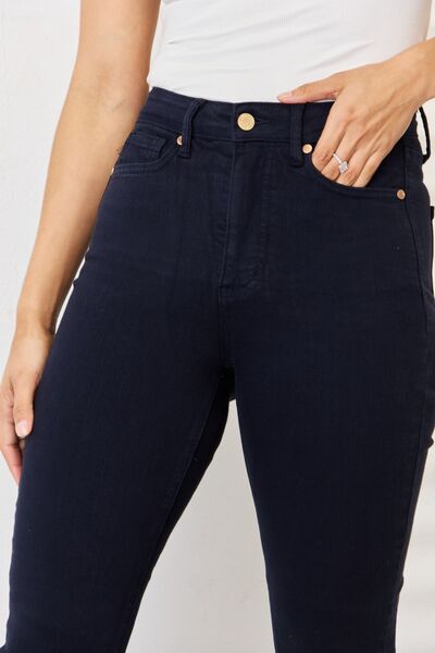 Judy Blue 28" Garment Dyed Tummy Control Skinny Jeans in Navy