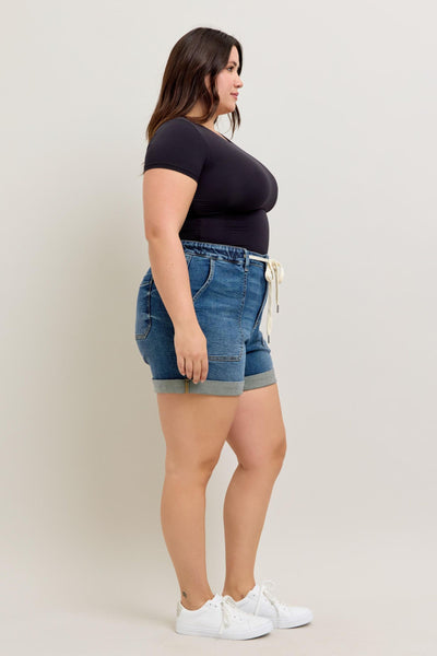 Judy Blue 4.5" Inseam Cuffed Denim Jogger Shorts