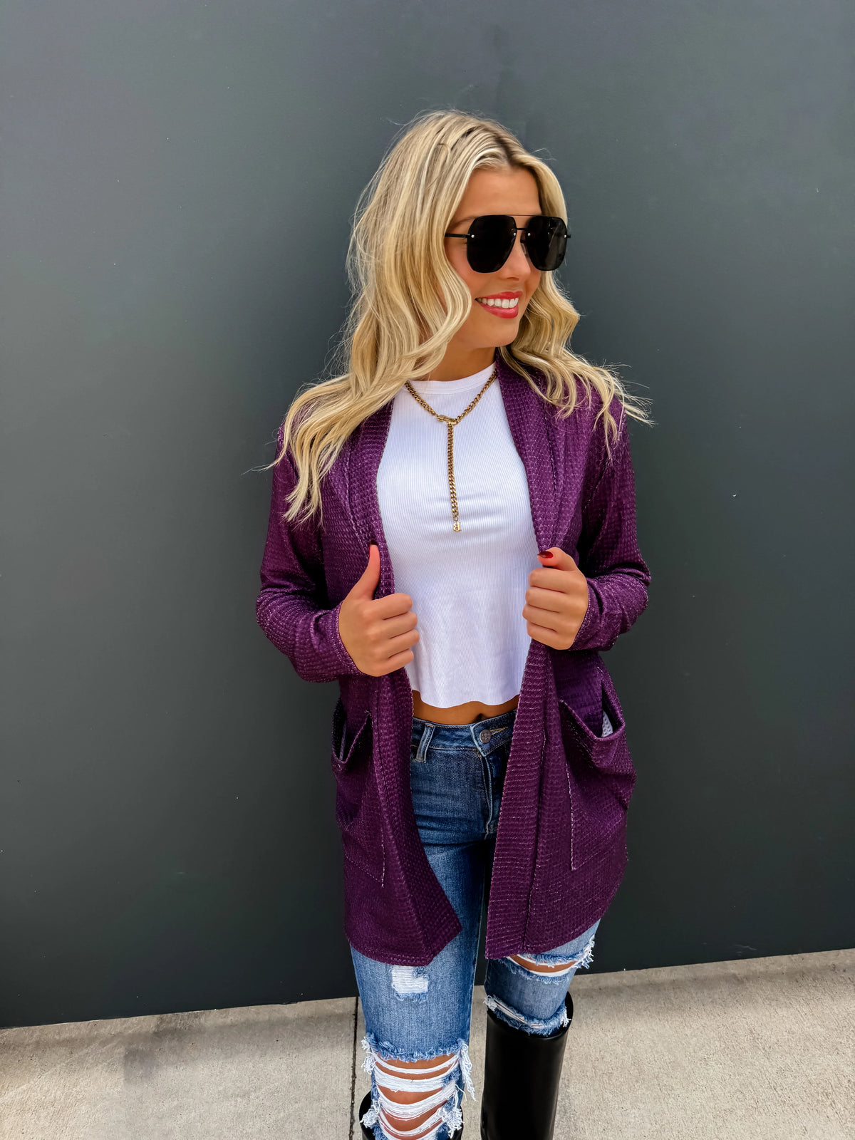 Autumn Lola Cardigan in Rusty Orange