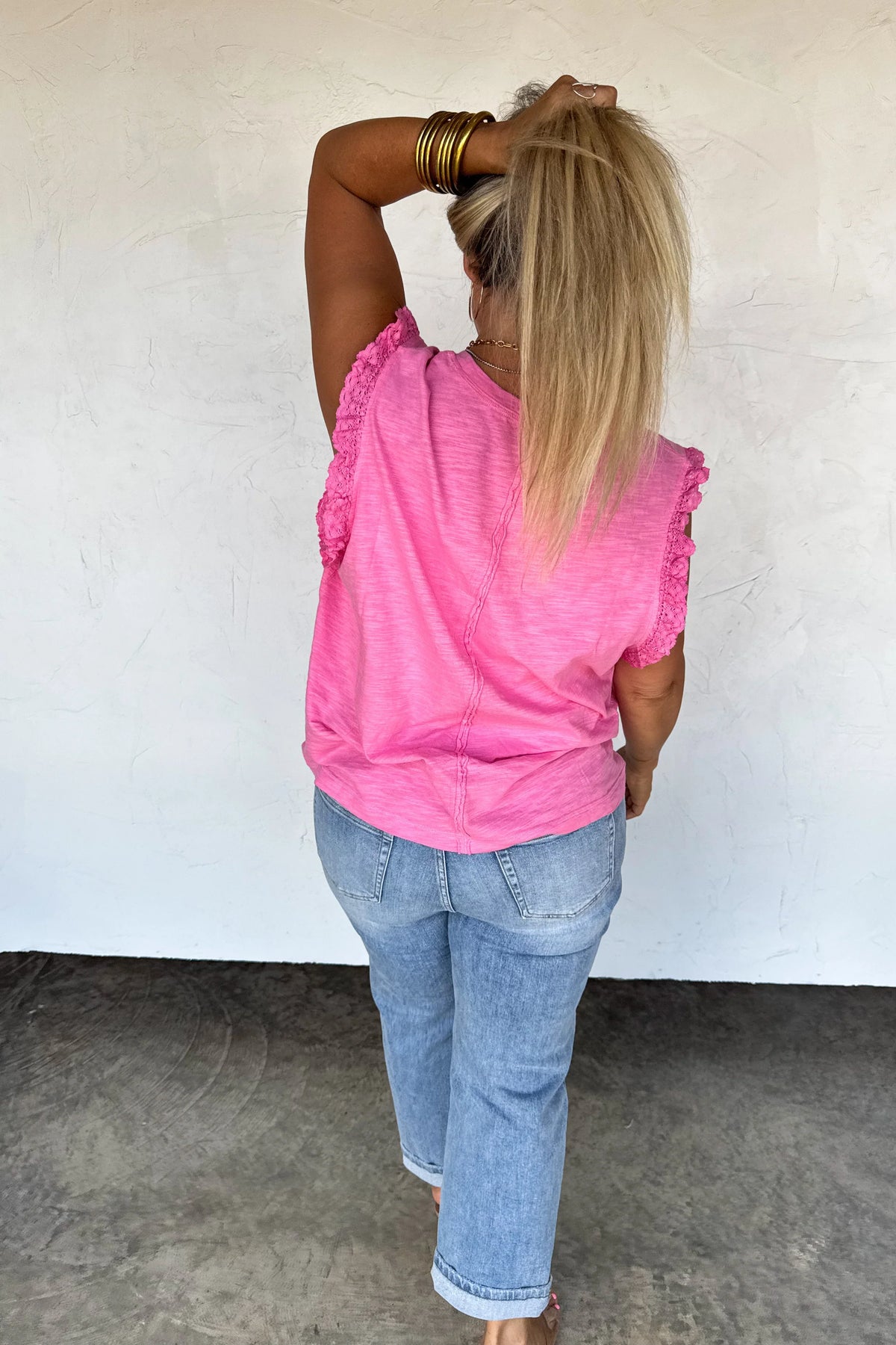 Sweet Lace Days Tee in Pink