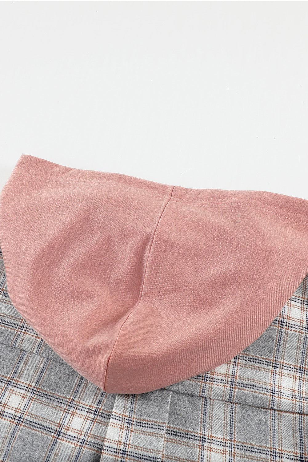 Plaid Hooded Button Down Top