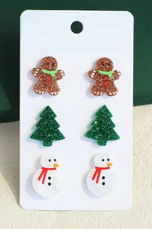 Christmas Stud Earrings Pack - 2 Design Options