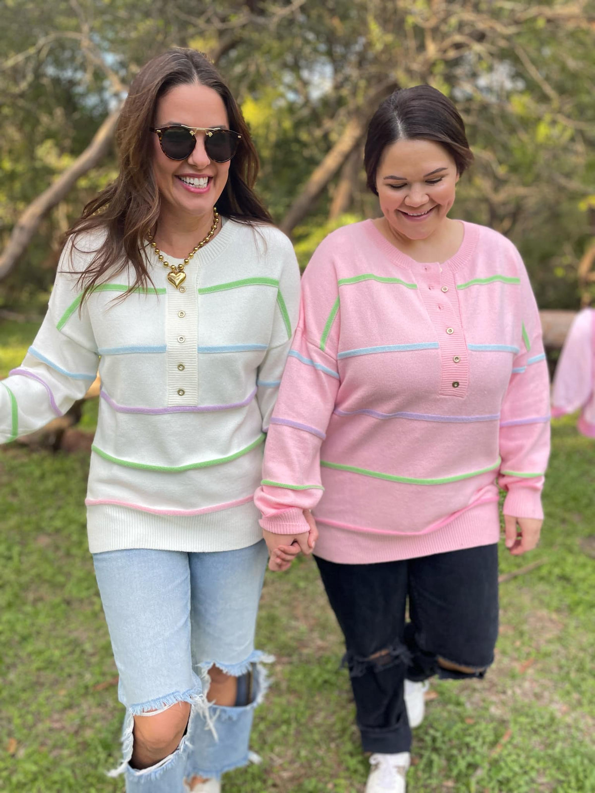 Just Too Good Rainbow Striped Sweater