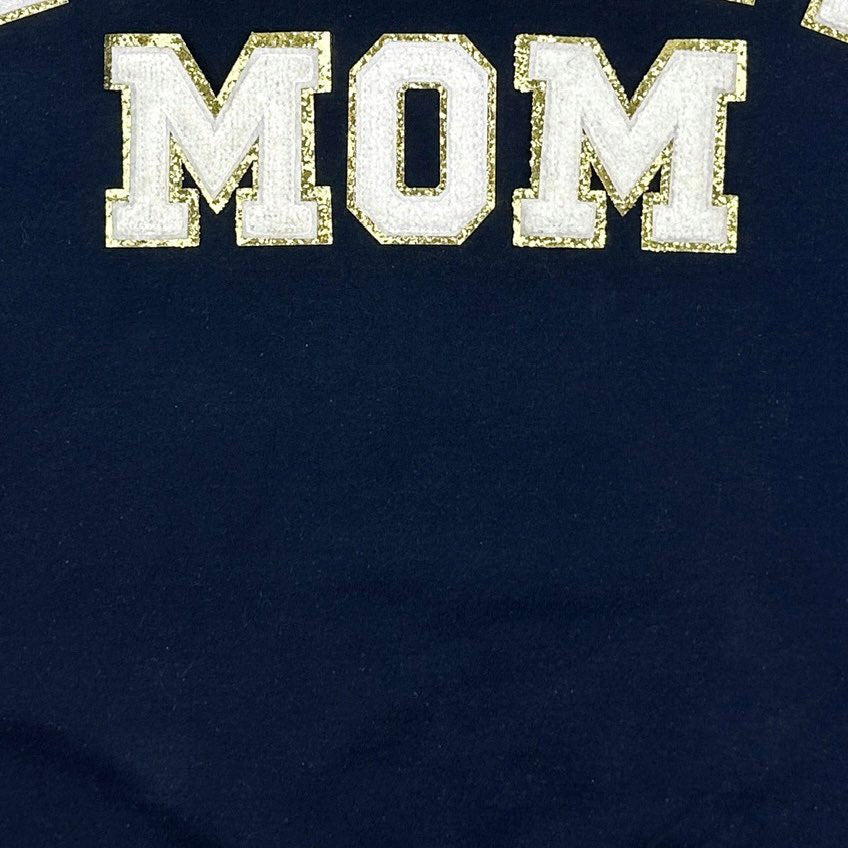 Soccer Mom Chenille Patch Sweatshirt in Purple