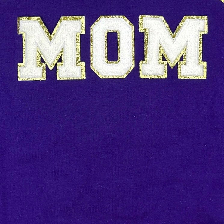 Soccer Mom Chenille Patch Sweatshirt in Purple