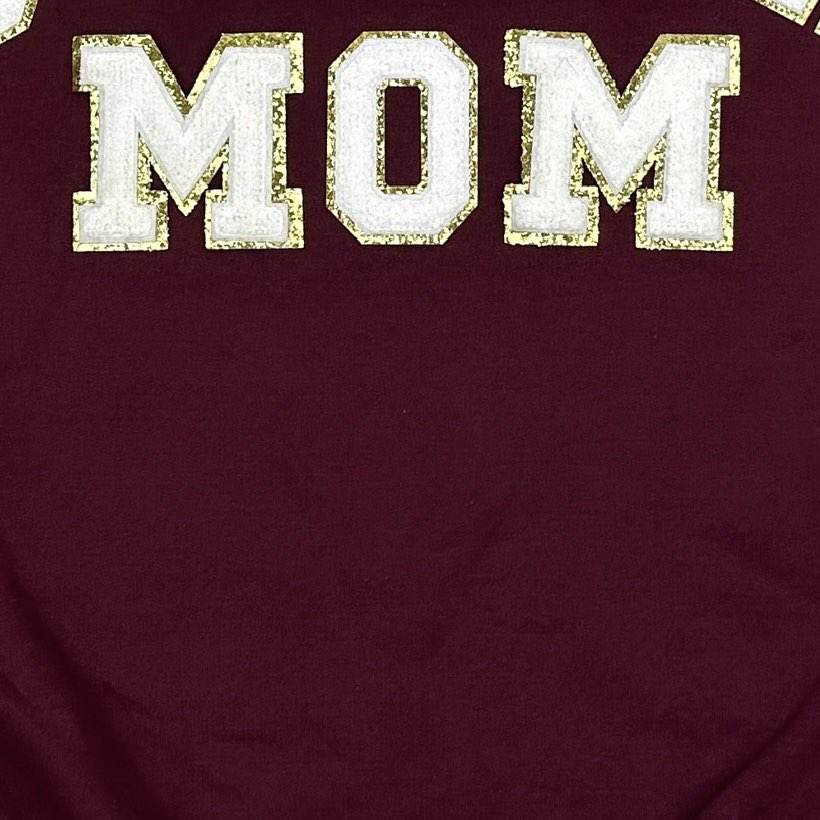 Soccer Mom Chenille Patch Sweatshirt in Purple