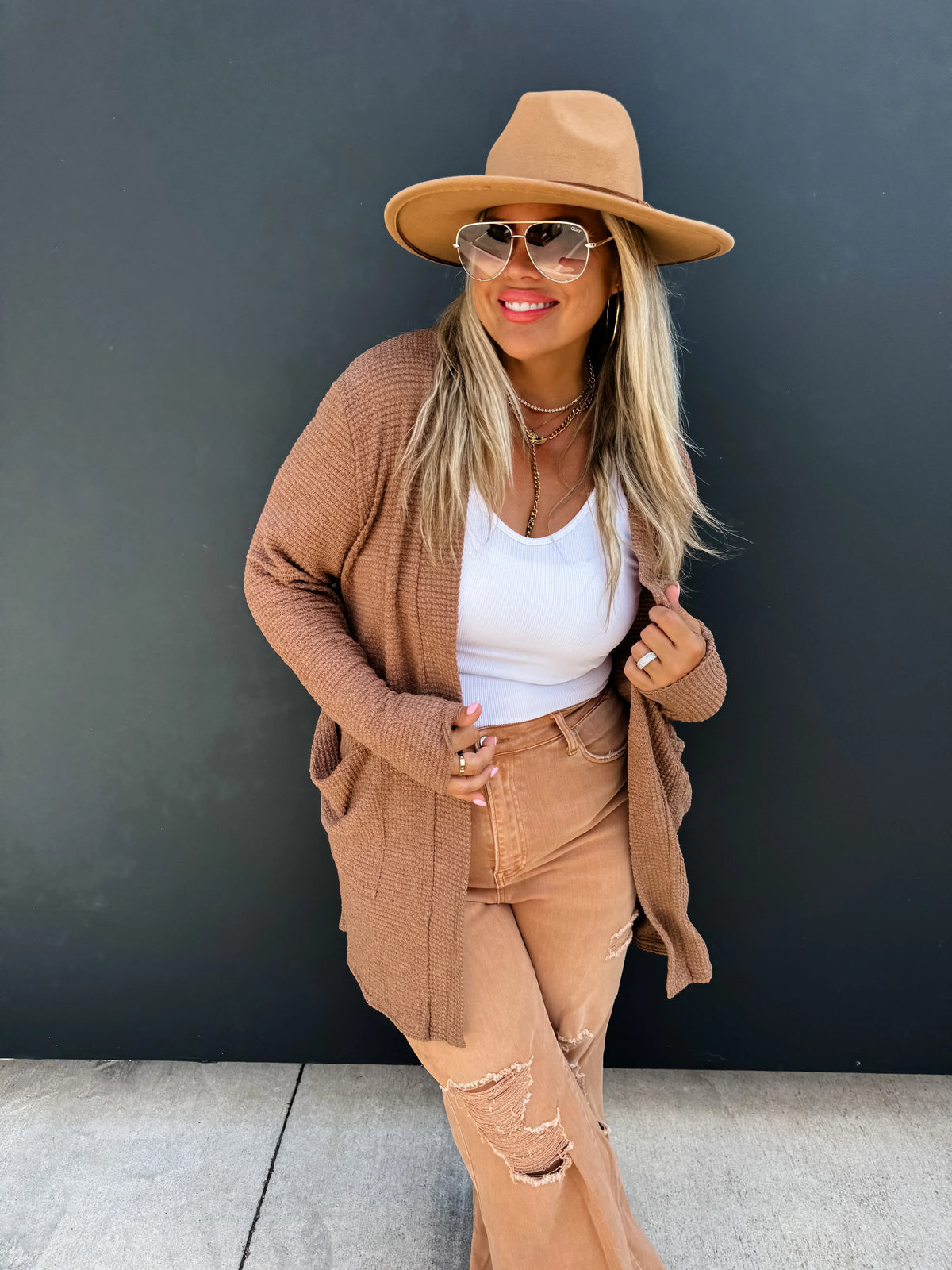 Autumn Lola Cardigan in Rusty Orange