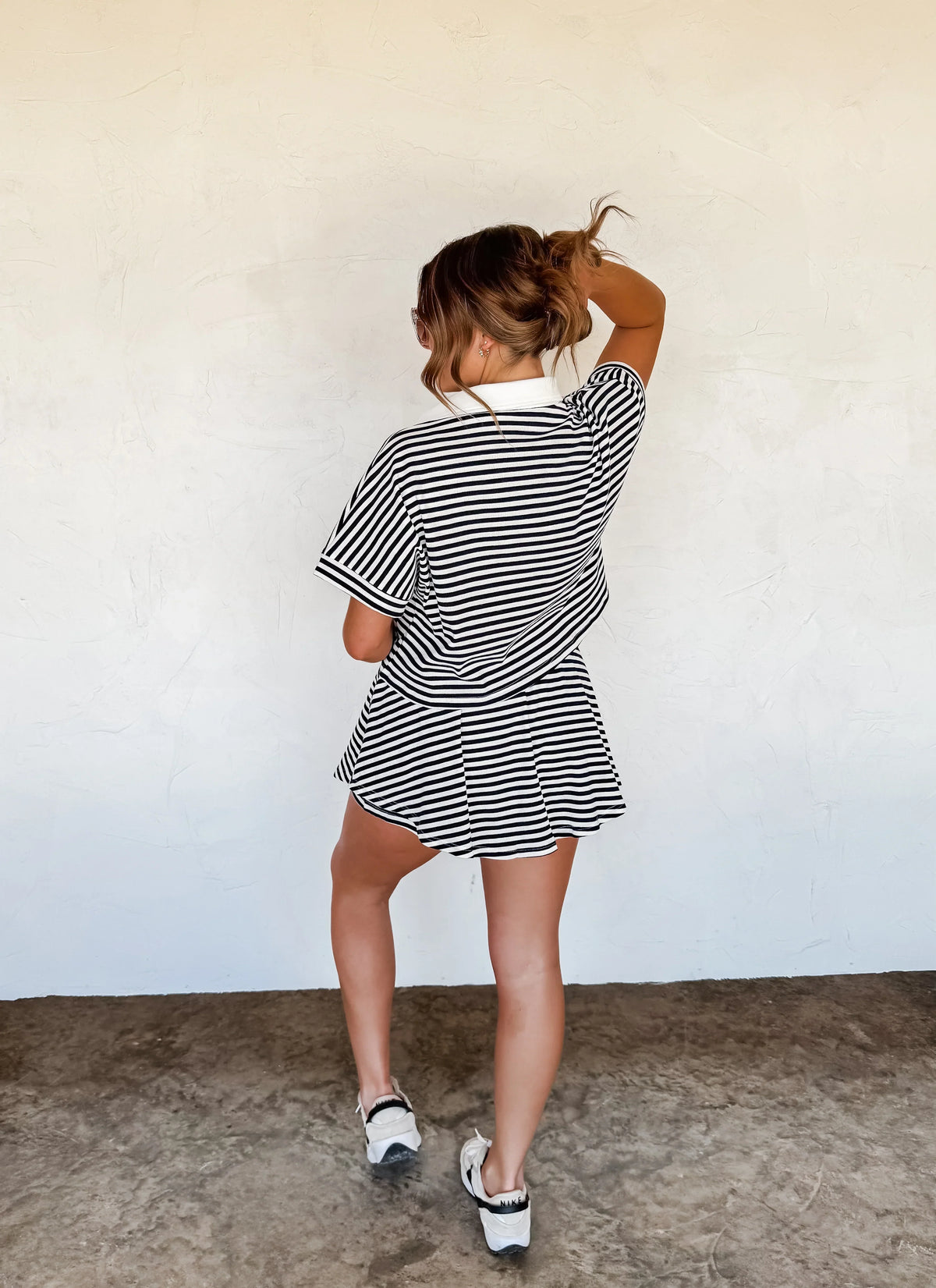 Harbor Stripe Skort Set in Blue