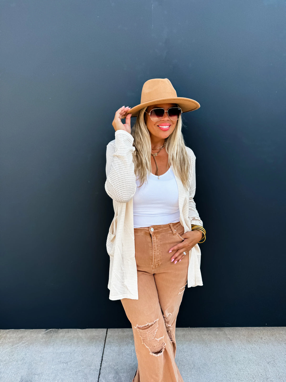 Autumn Lola Cardigan in Rusty Orange