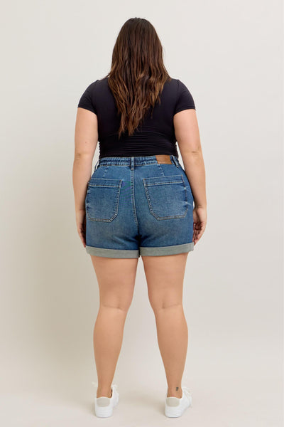 Judy Blue 4.5" Inseam Cuffed Denim Jogger Shorts