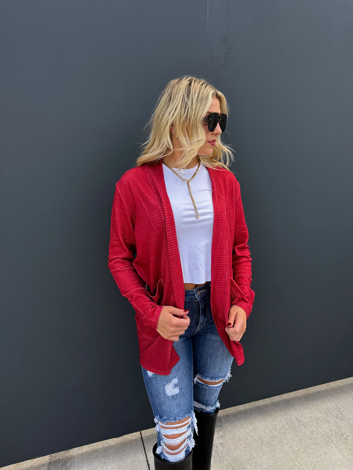Autumn Lola Cardigan in Rusty Orange