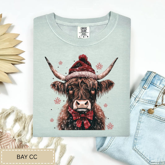 Winter Highland Cow Tee.