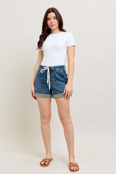 Judy Blue 4.5" Inseam Cuffed Denim Jogger Shorts