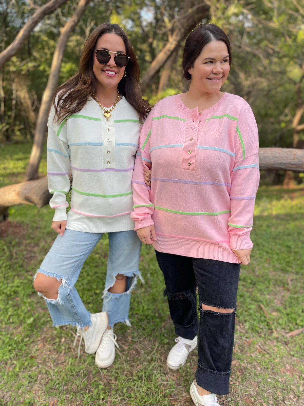 Just Too Good Rainbow Striped Sweater