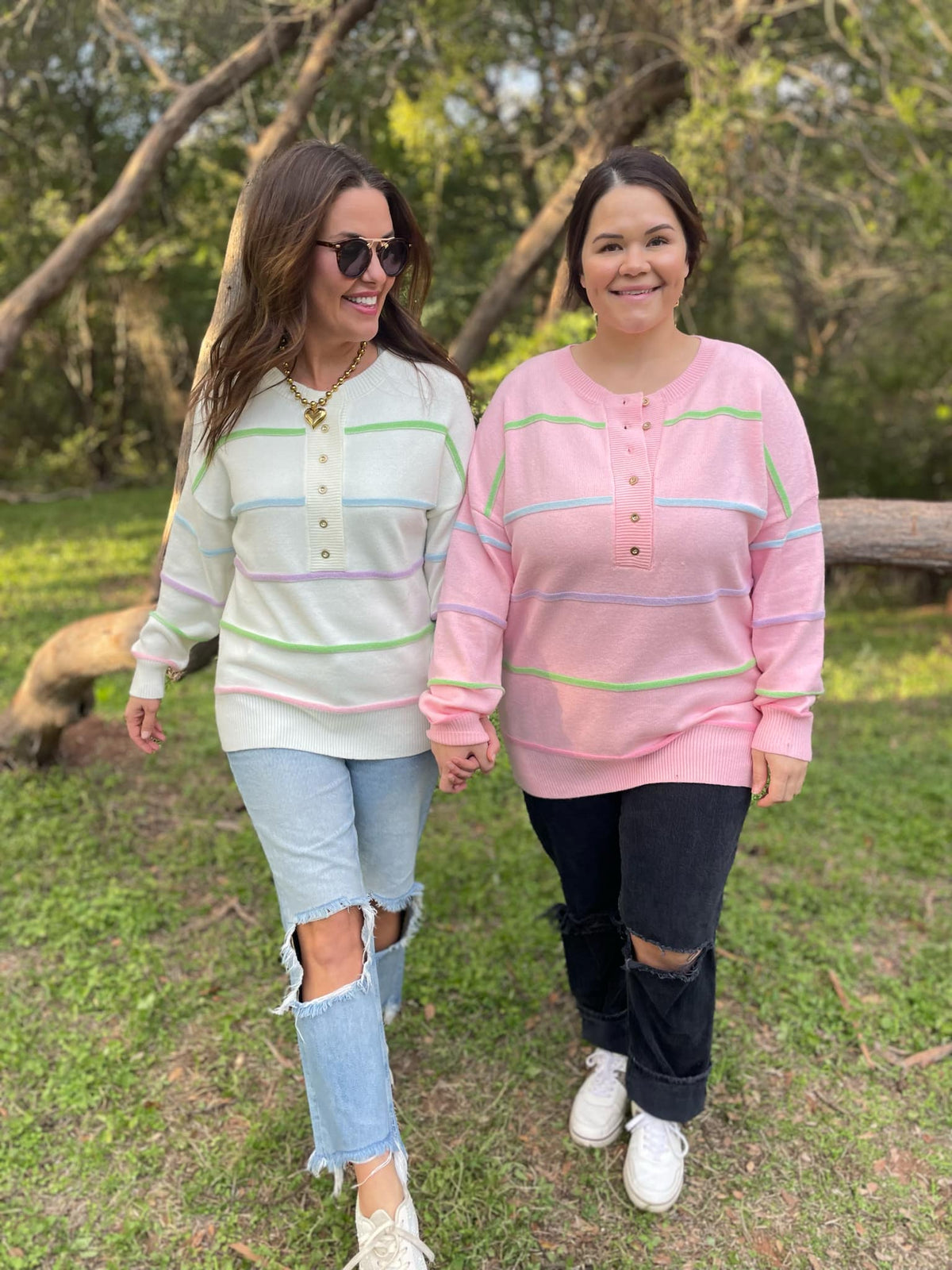 Just Too Good Rainbow Striped Sweater
