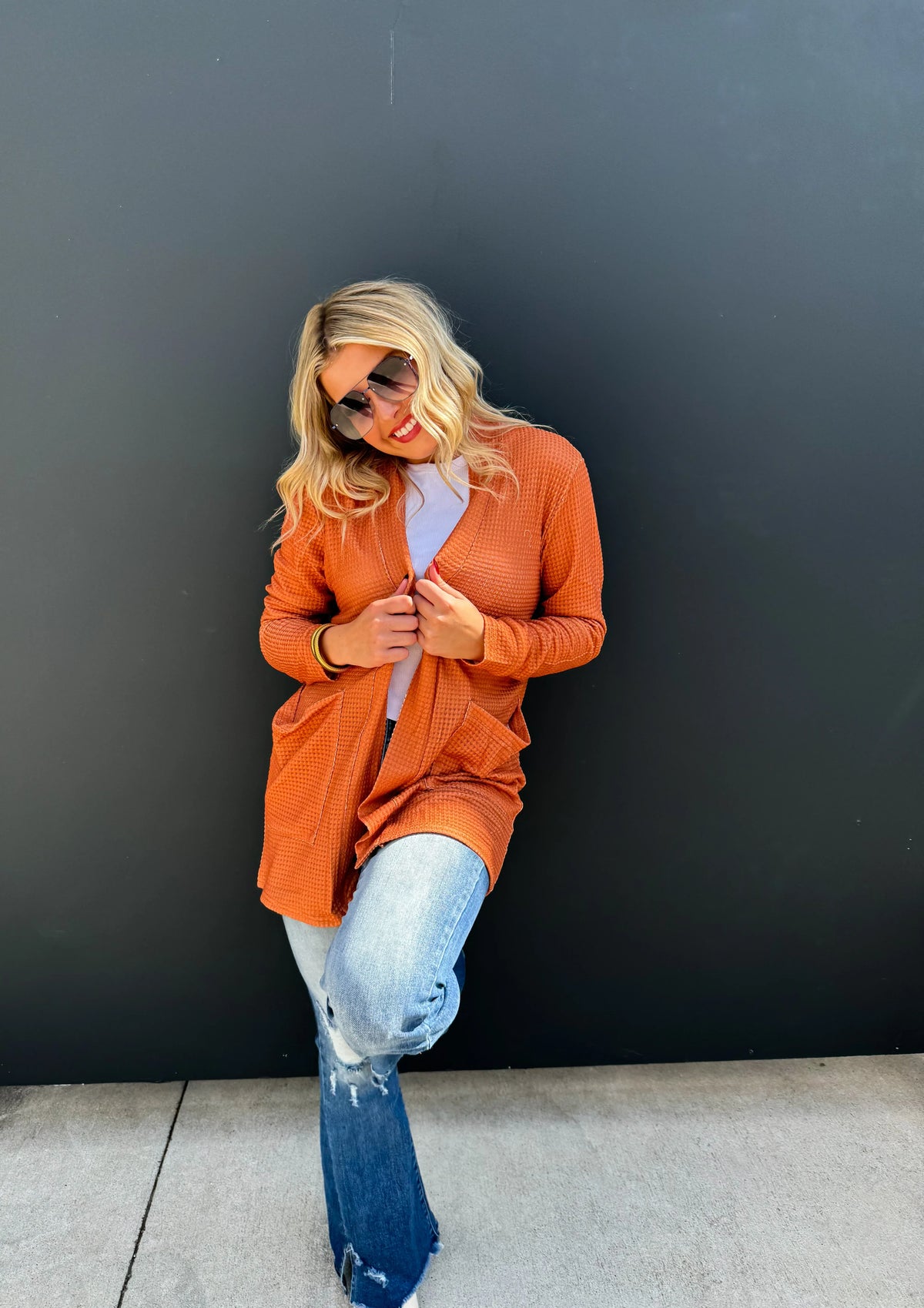 Autumn Lola Cardigan in Rusty Orange