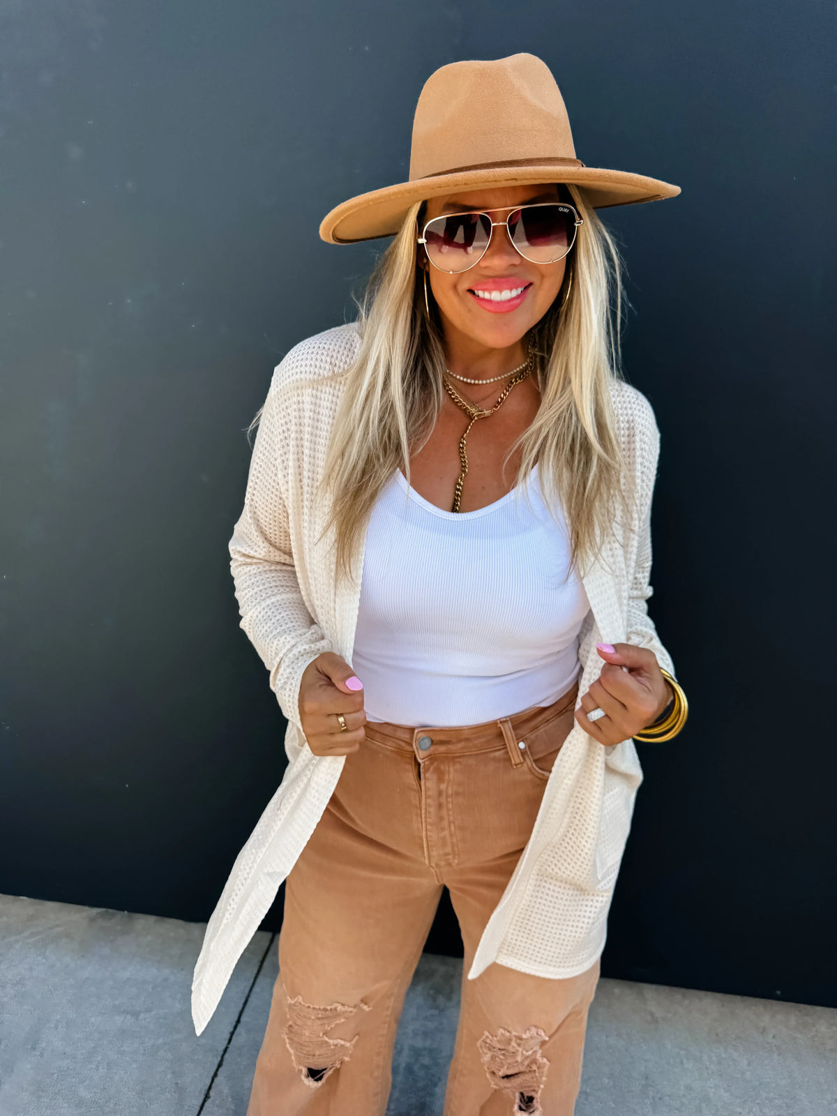 Autumn Lola Cardigan in Rusty Orange