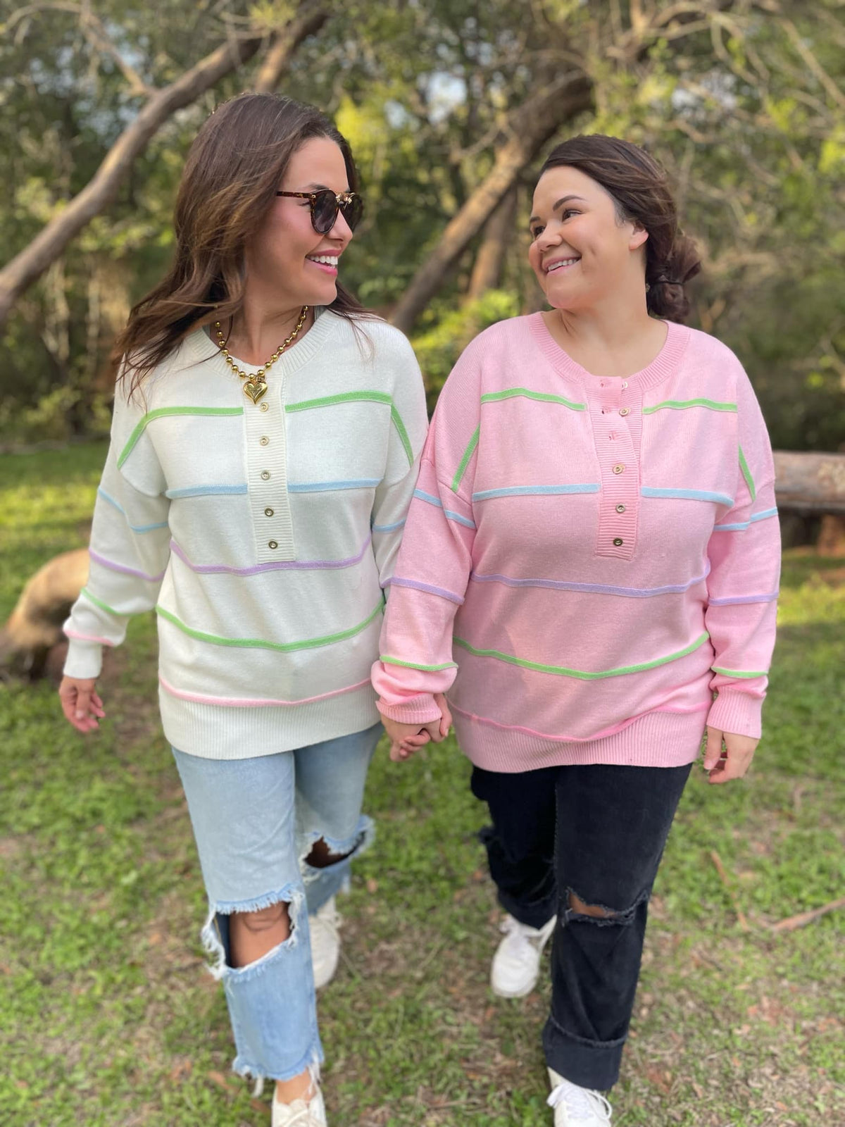 Just Too Good Rainbow Striped Sweater