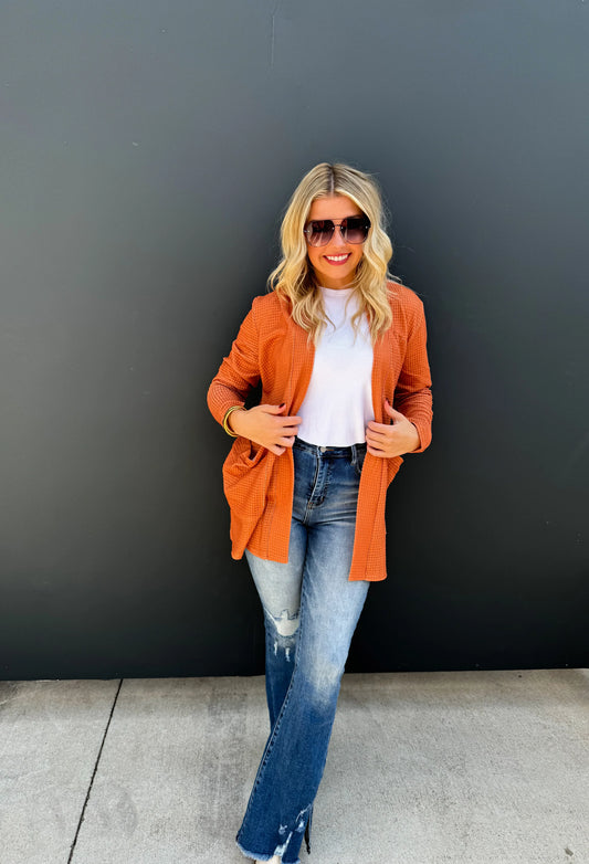 Autumn Lola Cardigan in Rusty Orange