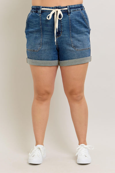 Judy Blue 4.5" Inseam Cuffed Denim Jogger Shorts