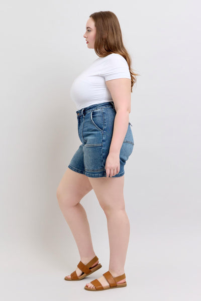 Judy Blue 6" Inseam High Waist Utility Denim Shorts