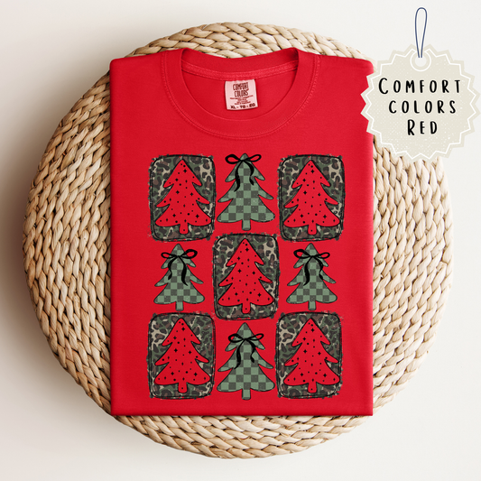 Leopard--Checkered Trees Tee.