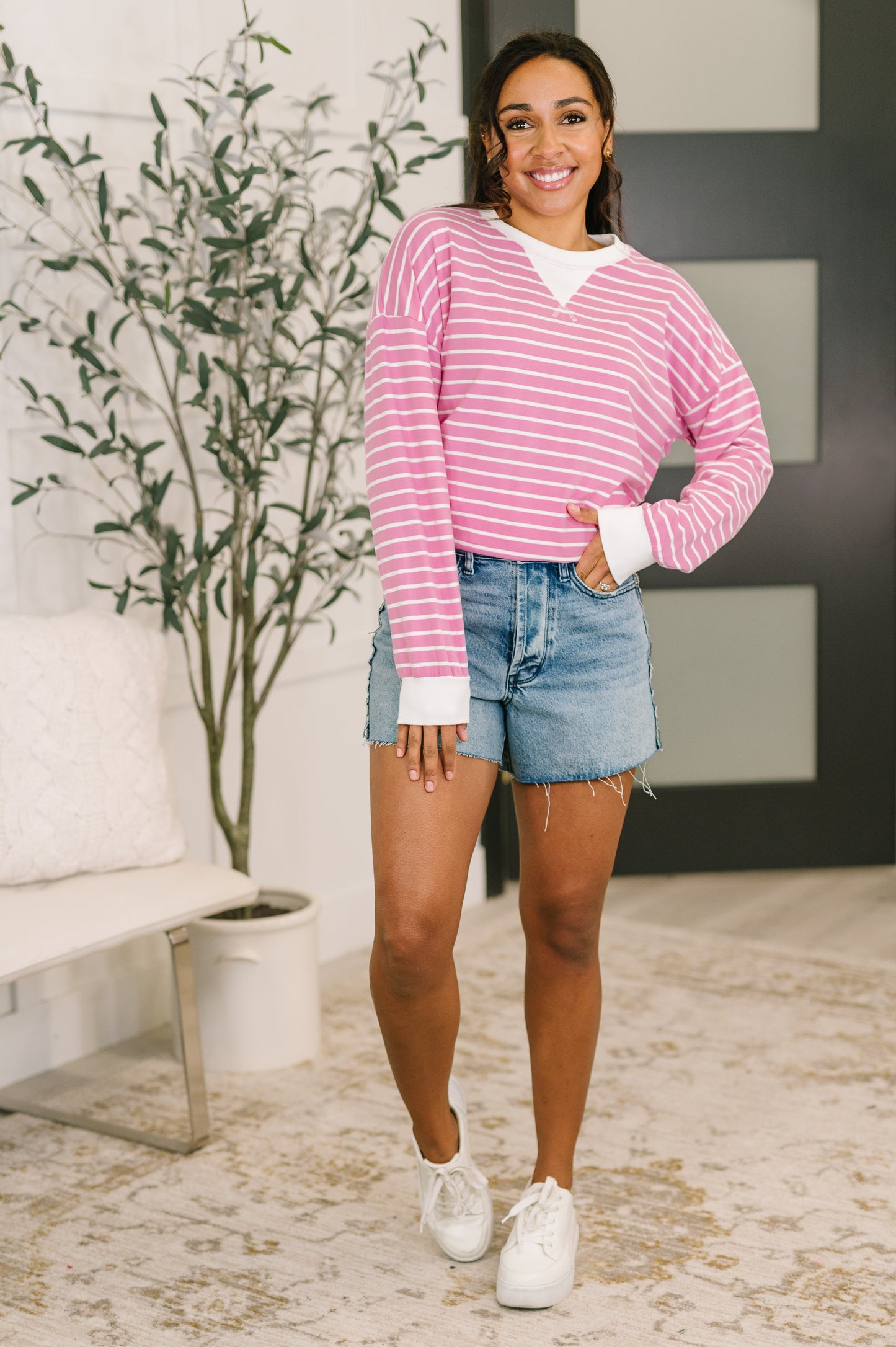 Almost Therapeutic Drop Shoulder Pullover in Candy Pink