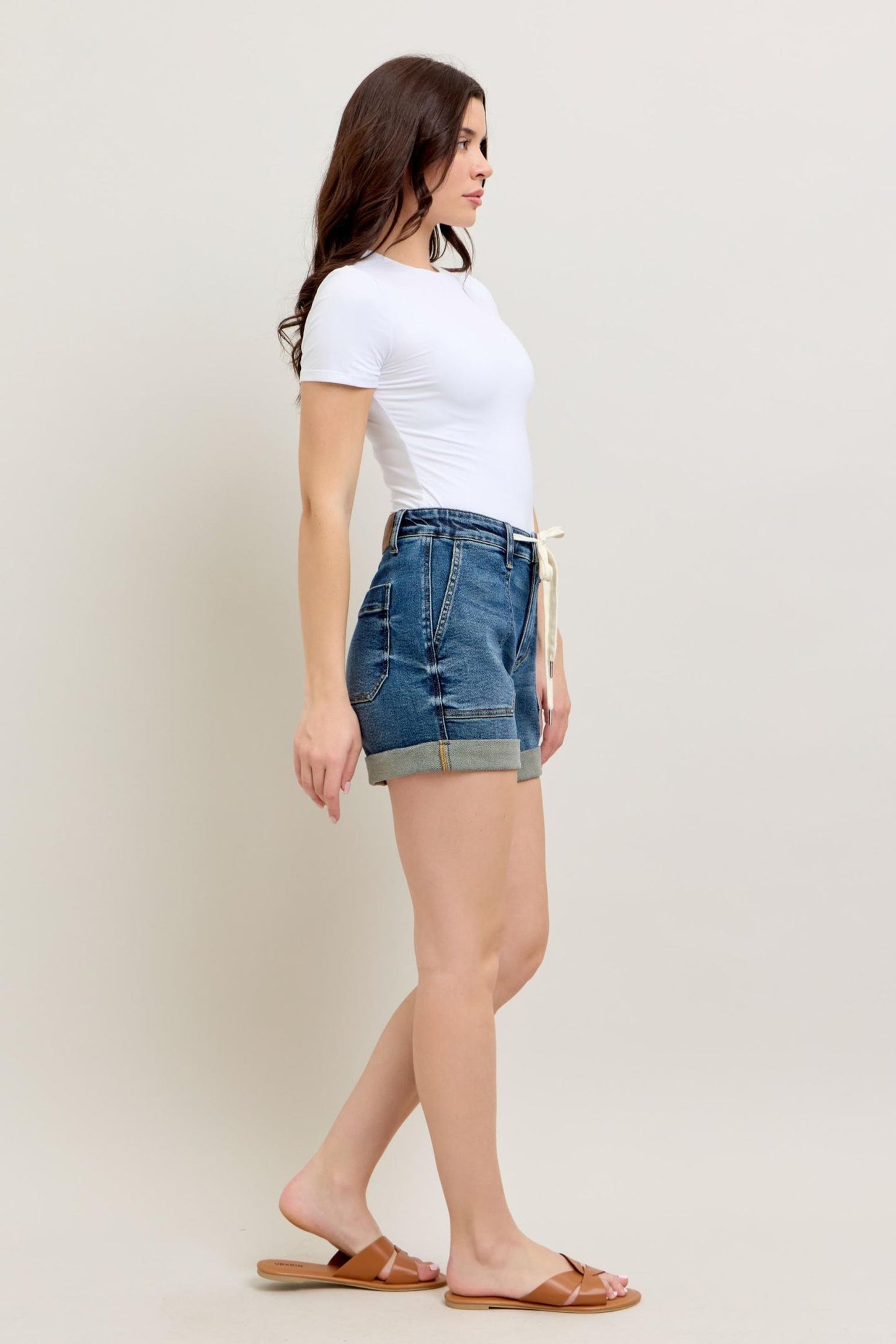 Judy Blue 4.5" Inseam Cuffed Denim Jogger Shorts
