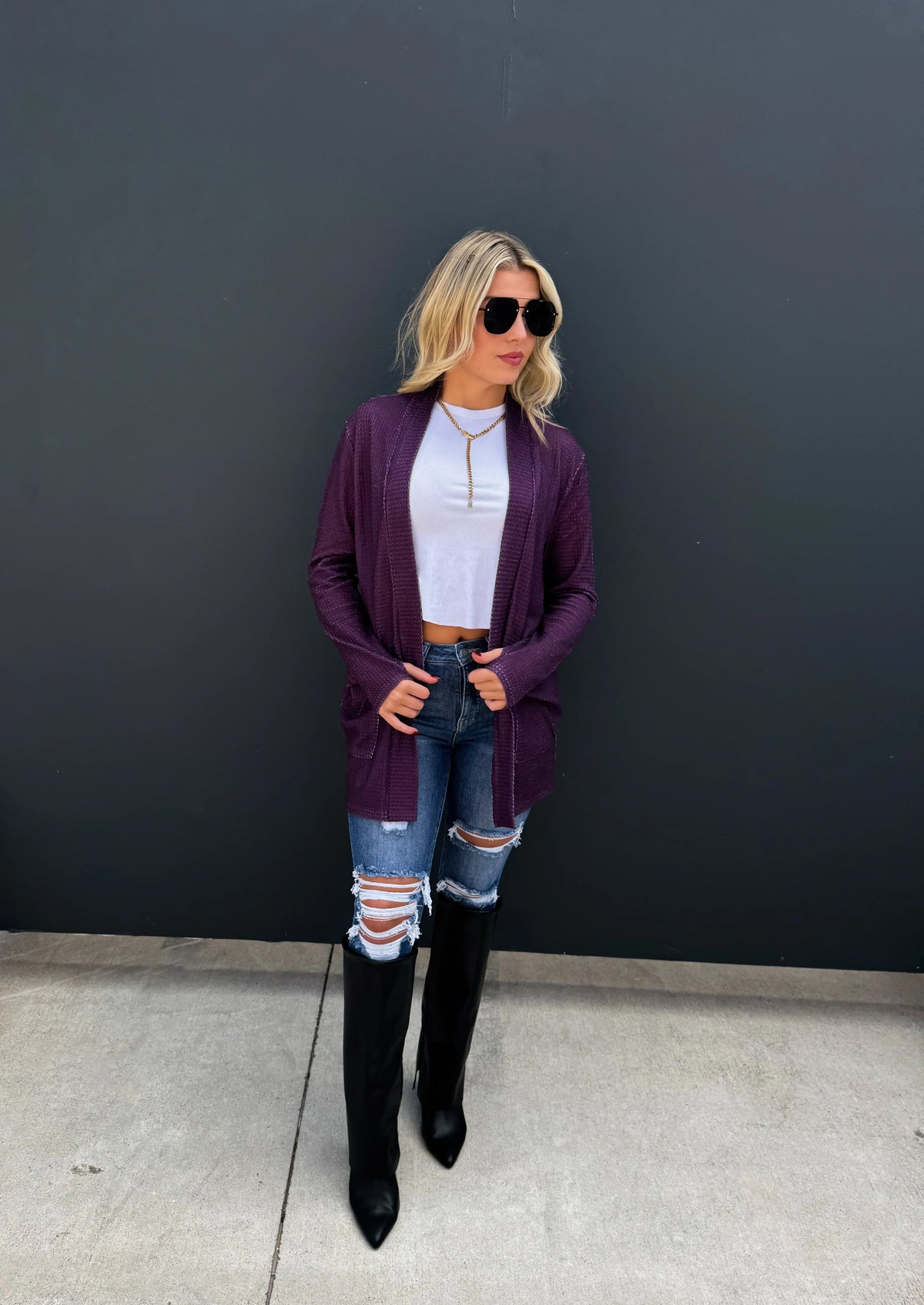 Autumn Lola Cardigan in Rusty Orange