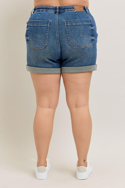 Judy Blue 4.5" Inseam Cuffed Denim Jogger Shorts