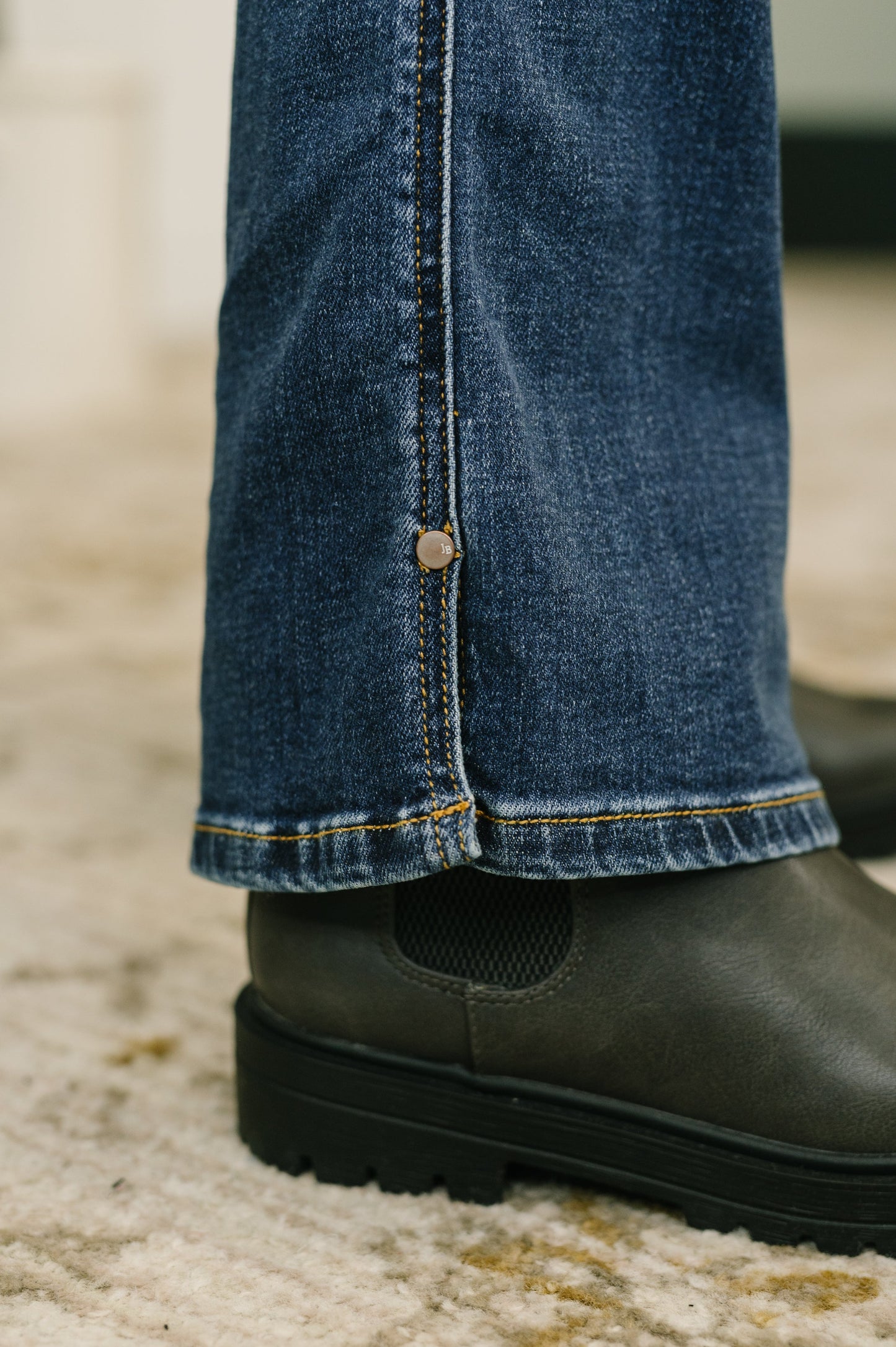 Judy Blue 32" Casey Mid Rise Bootcut with Cell Phone Back Pocket & Slit