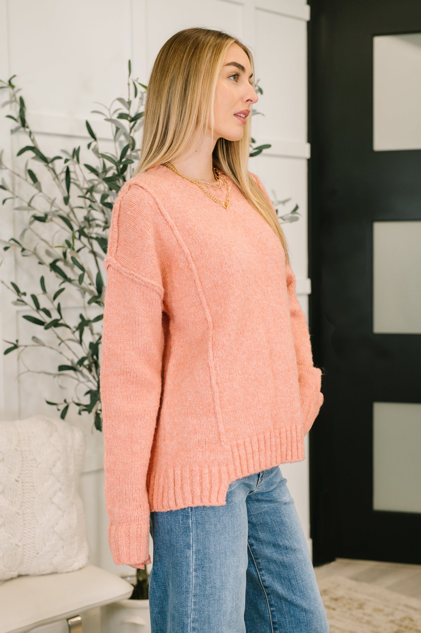 Changed for the Better Exposed Seam Sweater