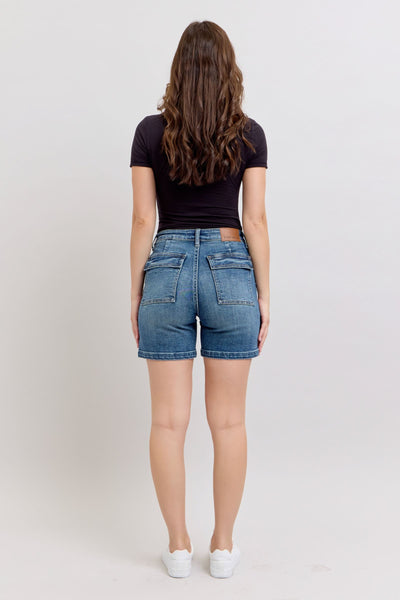 Judy Blue 6" Inseam High Waist Utility Denim Shorts