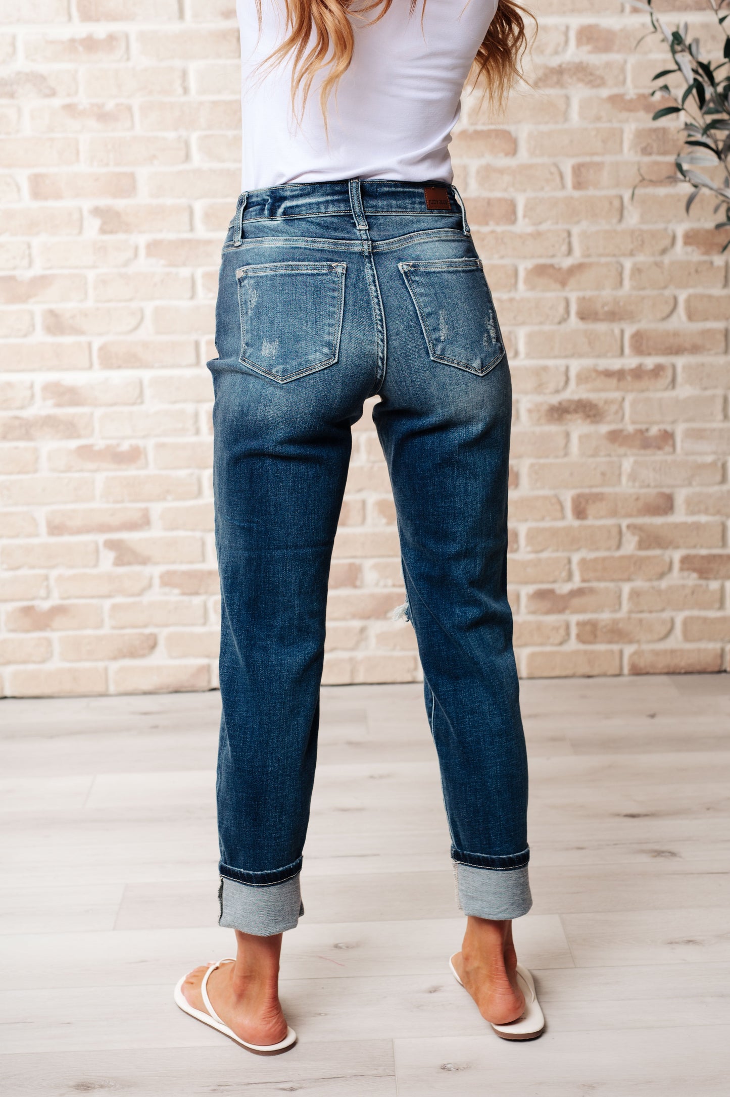 Judy Blue 27" Danny Mid Rise Cuffed Destroy Boyfriend