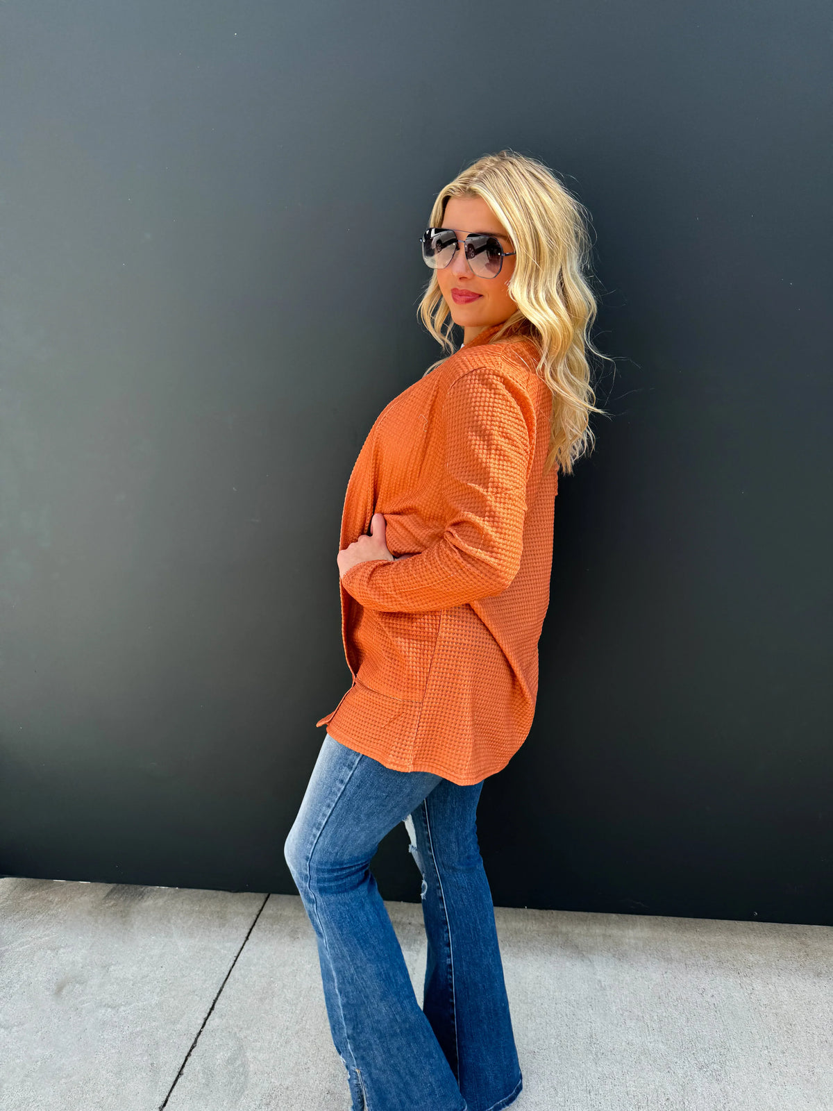Autumn Lola Cardigan in Rusty Orange