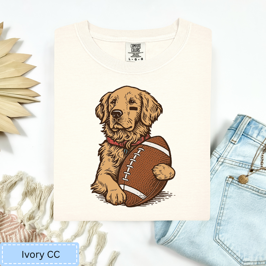 Golden Retriever Football Tee.