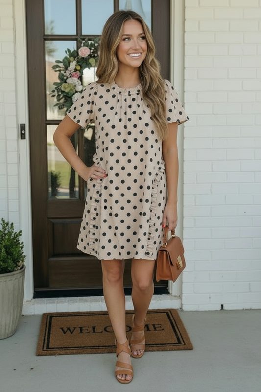 Spotted Something Sweet: Polka Dot Ruffle Mini Dress