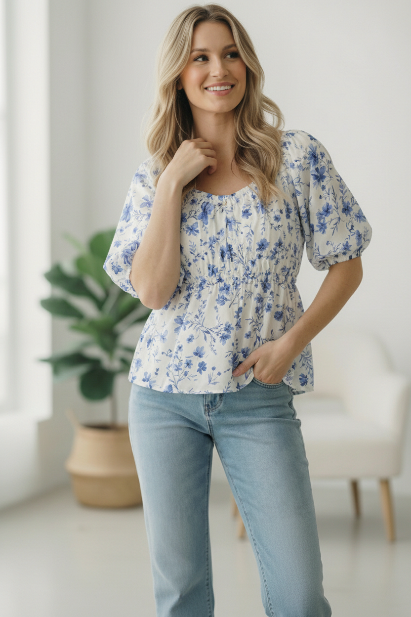 Sunday in Provence Peplum Blouse