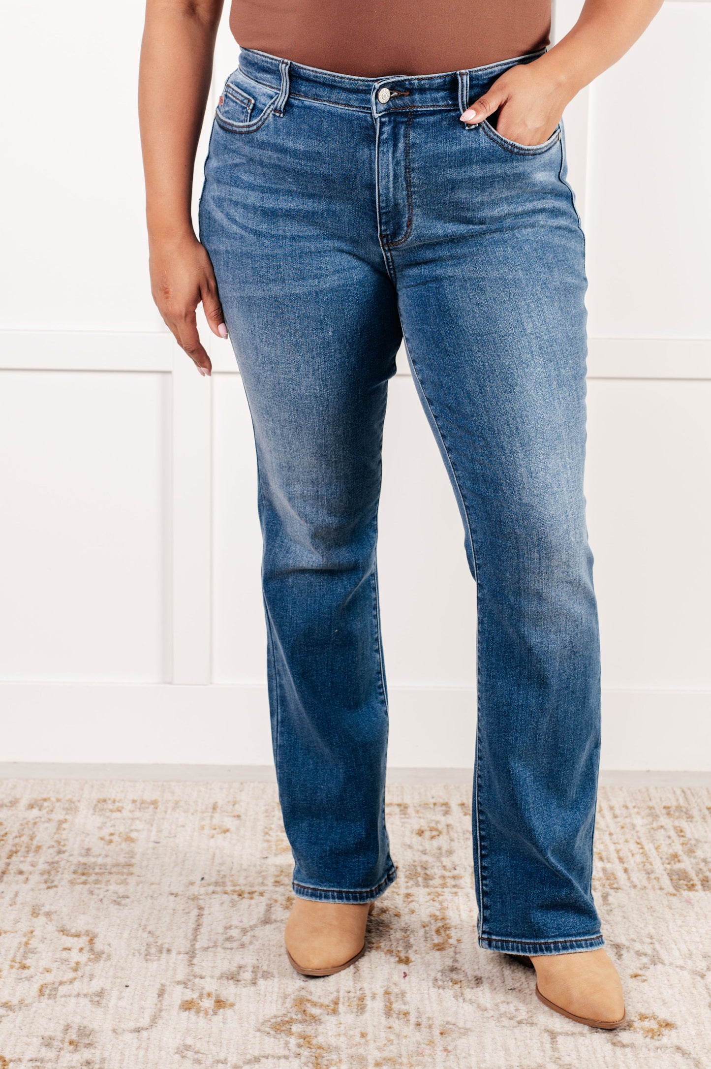 Judy Blue 32.5" Hannah Mid Rise Thermal Bootcut Jeans