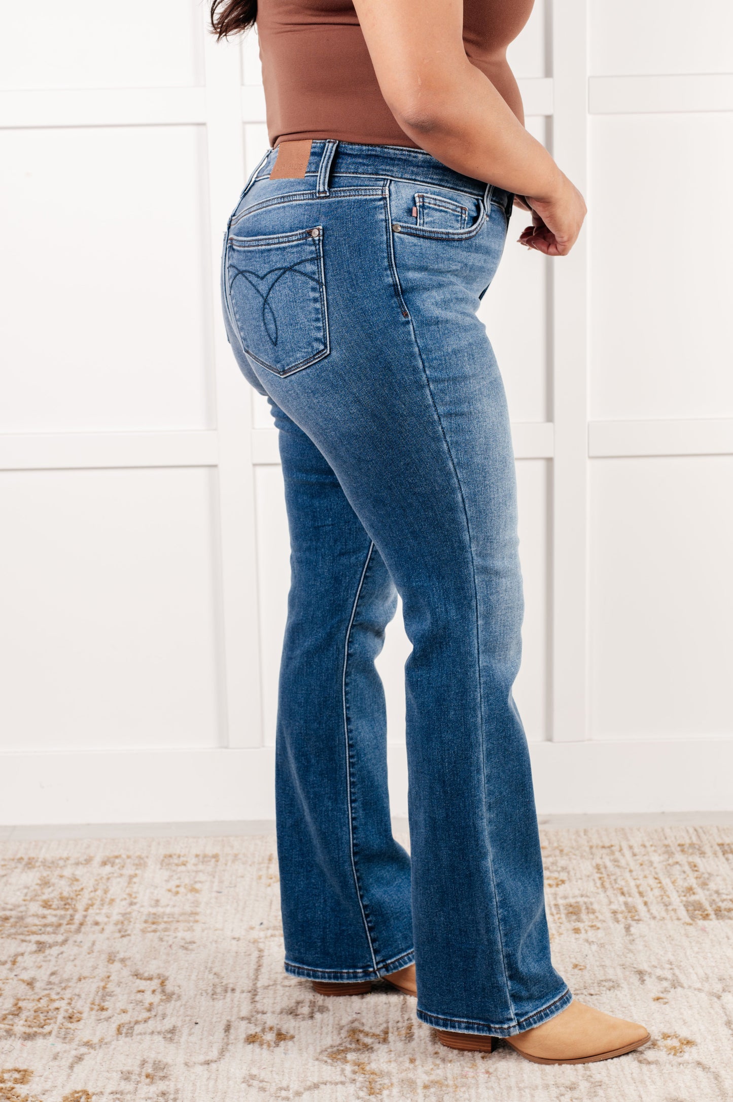 Judy Blue 32.5" Hannah Mid Rise Thermal Bootcut Jeans