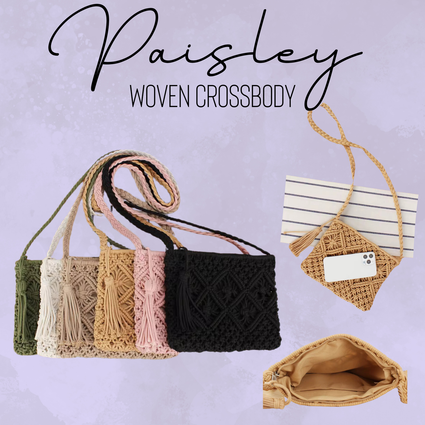 Paisley - Woven Crossbody Purse