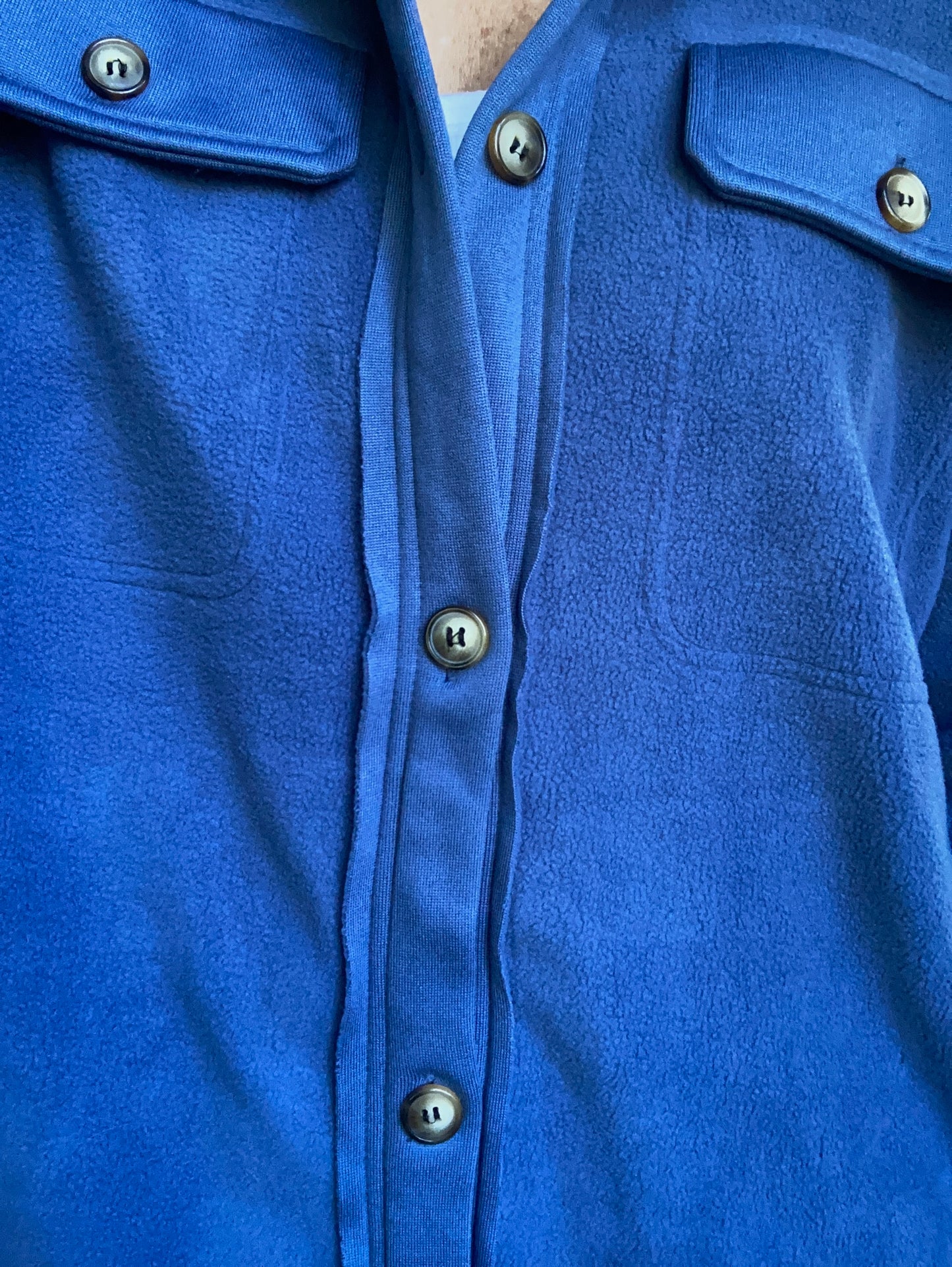 Cozy Girl Fleece Button Down Shacket - Blue
